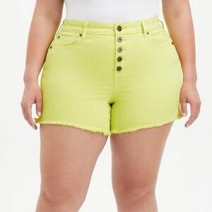 NWT torrid 5 Inch Vintage Stretch High-Rise Short Sunny lime Yellow Plus Size 20